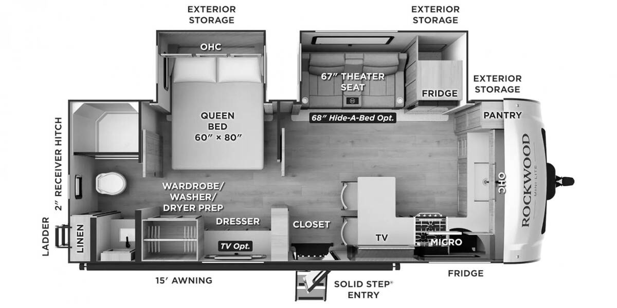 2027 Rockwood Mini Lite 2523MBR Travel Trailer at Homestead RV Center STOCK# 2790 Floor plan Layout Photo
