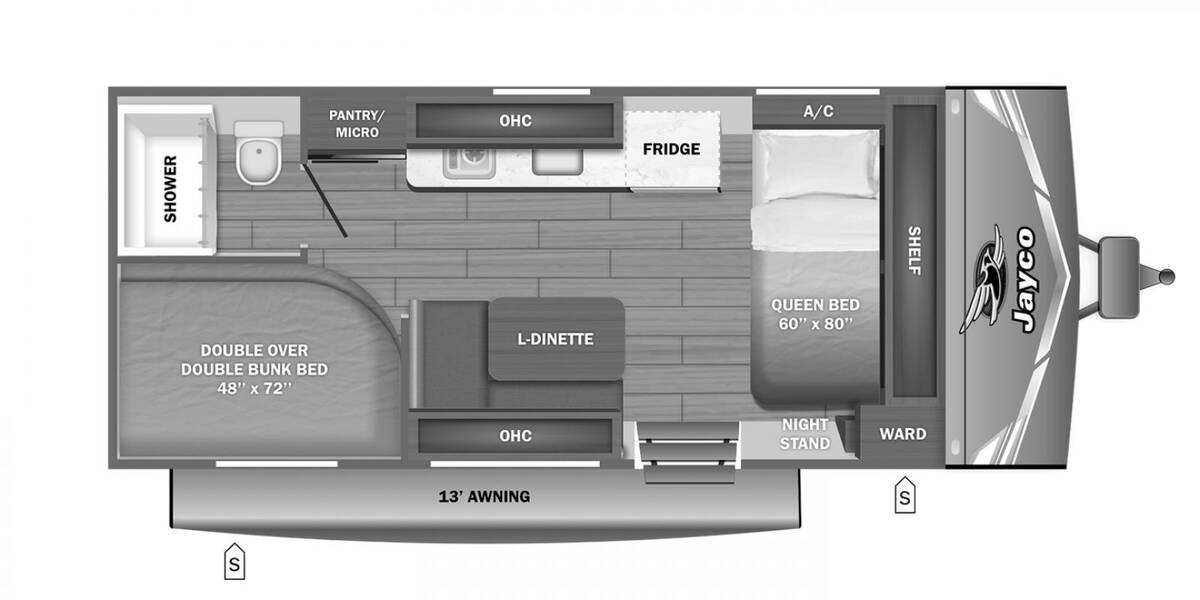 2027 Jay Flight 172DB SPORT EDITION Travel Trailer at Homestead RV Center STOCK# 2797 Floor plan Layout Photo