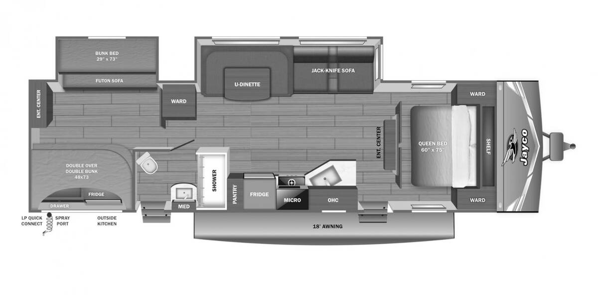 2027 Jay Flight 321BDS Travel Trailer at Homestead RV Center STOCK# 2791 Floor plan Layout Photo