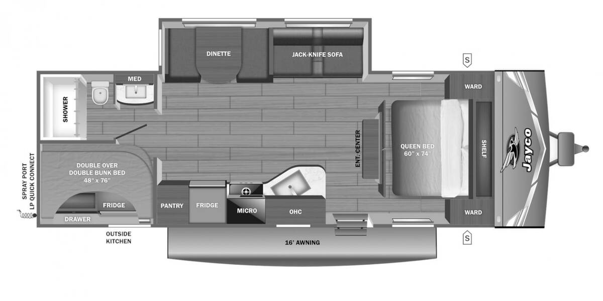 2027 Jay Flight 261BHS Travel Trailer at Homestead RV Center STOCK# 2794 Floor plan Layout Photo