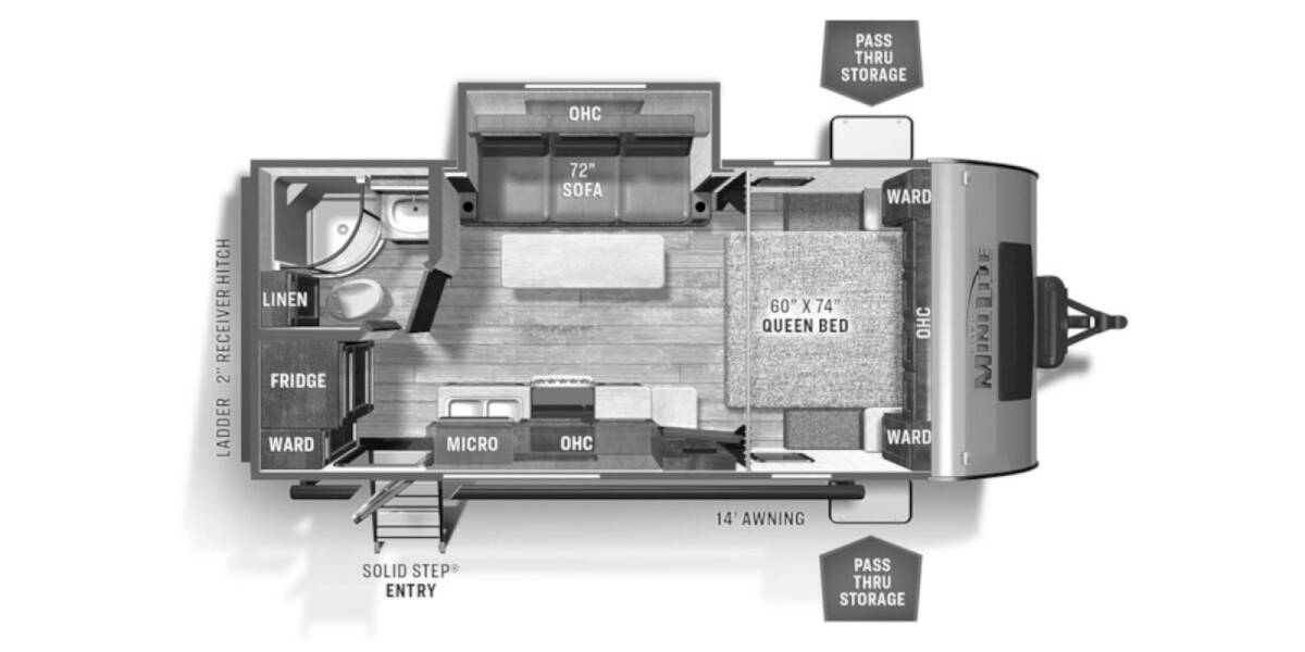 2021 Rockwood Mini Lite 2109S Travel Trailer at Homestead RV Center STOCK# 2804 Floor plan Layout Photo