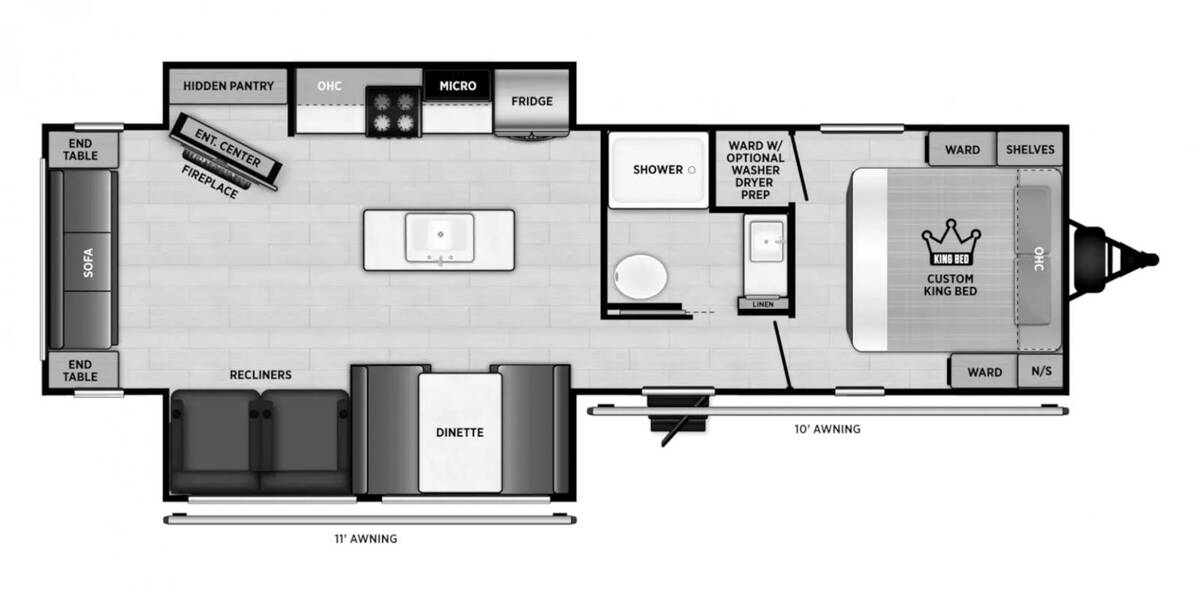 2027 Salem 27RLHD Travel Trailer at Homestead RV Center STOCK# 2806 Floor plan Layout Photo