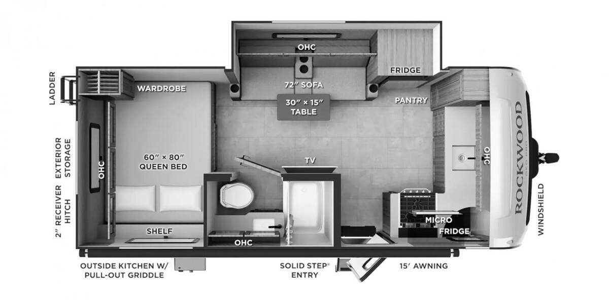 2027 Rockwood Geo Pro 20SFK Travel Trailer at Homestead RV Center STOCK# 2807 Floor plan Layout Photo