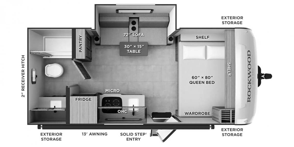 2027 Rockwood Geo Pro LE 17SLE Travel Trailer at Homestead RV Center STOCK# 2808 Floor plan Layout Photo
