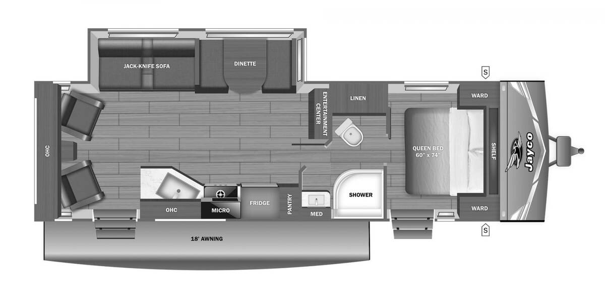 2027 Jay Flight 262RLS Travel Trailer at Homestead RV Center STOCK# 2802 Floor plan Layout Photo