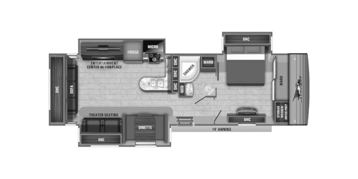 2020 Jayco Jay Flight 34RSBS Travel Trailer at Homestead RV Center STOCK# 2813 Floor plan Layout Photo