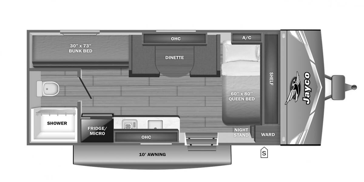 2027 Jay Flight 170BH SPORT EDITION Travel Trailer at Homestead RV Center STOCK# 2816 Floor plan Layout Photo