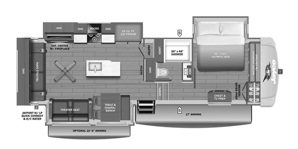 2027 Jayco Eagle 321RSTS Fifth Wheel at Homestead RV Center STOCK# 2820 Floor plan Layout Photo