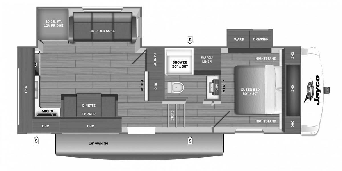 2027 Jayco Eagle SLE 24MLE Fifth Wheel at Homestead RV Center STOCK# 2821 Floor plan Layout Photo