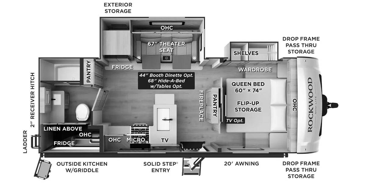 2027 Rockwood Mini Lite 2513S Travel Trailer at Homestead RV Center STOCK# 2798 Floor plan Layout Photo