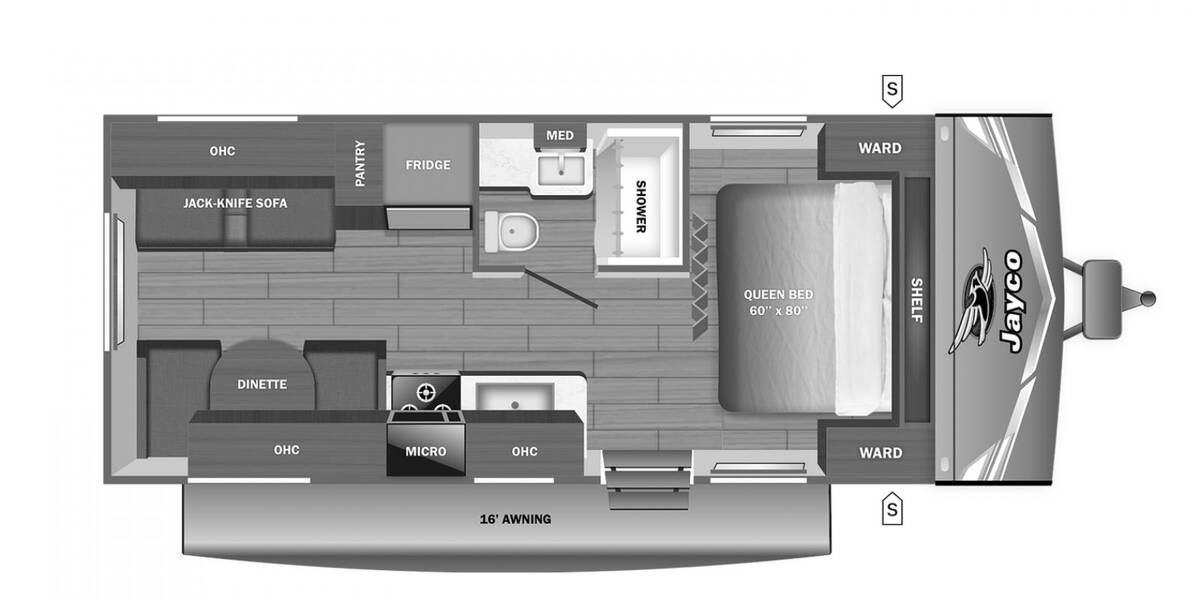2027 Jay Flight 210QB Travel Trailer at Homestead RV Center STOCK# 2823 Floor plan Layout Photo