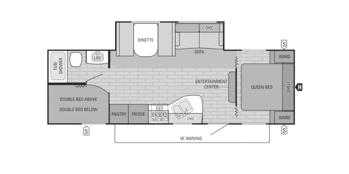 2016 Jayco Jay Flight SLX 267BHSW Travel Trailer at Homestead RV Center STOCK# 2826 Floor plan Layout Photo