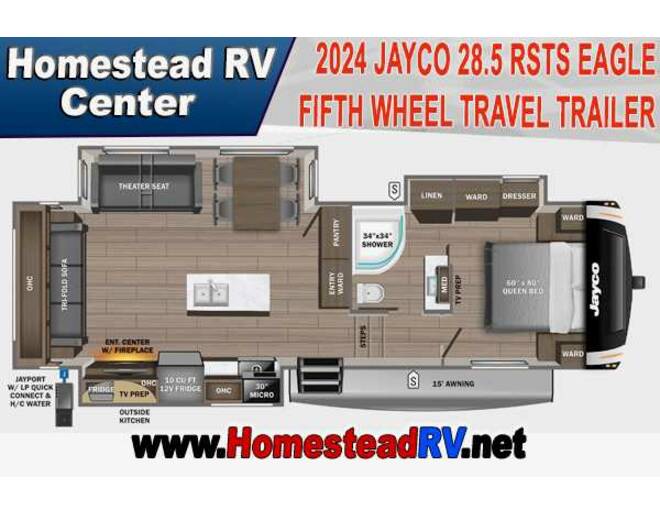 2024 Jayco Eagle 28.5RSTS Fifth Wheel at Homestead RV Center STOCK# 2206 Photo 2