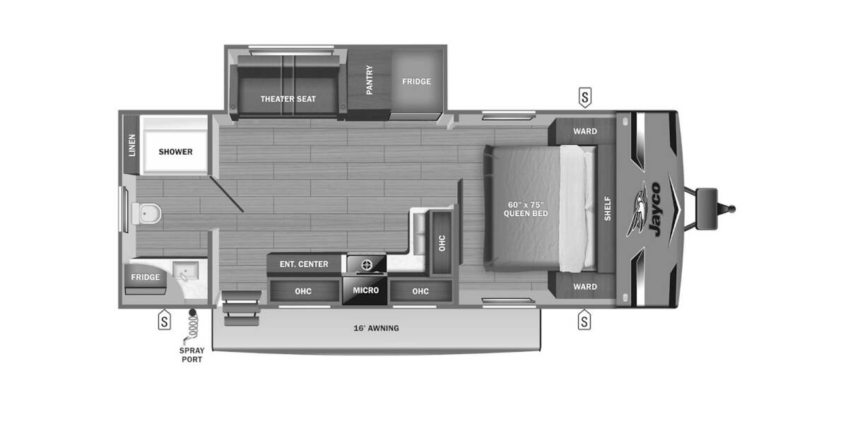 2024 Jayco Jay Flight 240RBS Travel Trailer at Homestead RV Center STOCK# 2250 Floor plan Layout Photo