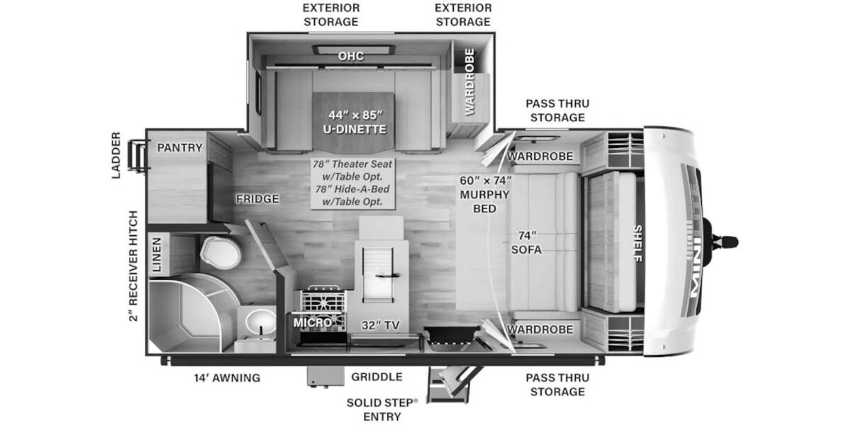 2024 Rockwood Mini Lite 2104S Travel Trailer at Homestead RV Center STOCK# 2263 Floor plan Layout Photo
