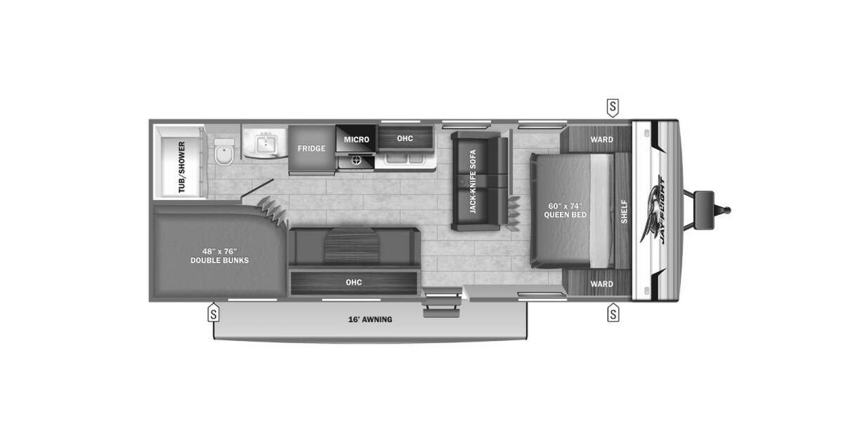 2022 Jayco Jay Flight SLX 8 264BH Travel Trailer at Homestead RV Center STOCK# 2332 Floor plan Layout Photo