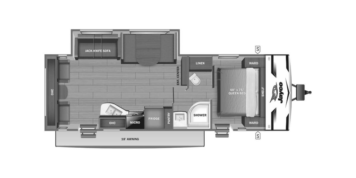 2024 Jayco Jay Flight SLX 262RLS Travel Trailer at Homestead RV Center STOCK# 2355 Floor plan Layout Photo