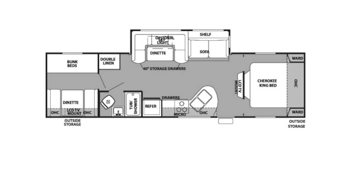 2013 Cherokee 284BH Travel Trailer at Homestead RV Center STOCK# 2383 Floor plan Layout Photo